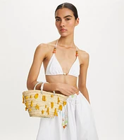 Small Raffia Embroidered Tote