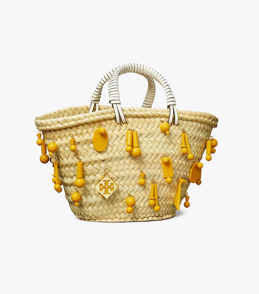 Small Raffia Embroidered Tote