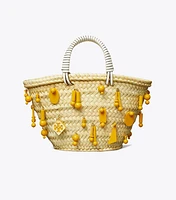 Small Raffia Embroidered Tote