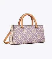 Small T Monogram Contrast Embossed Rectangular Tote