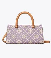 Small T Monogram Contrast Embossed Rectangular Tote