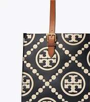 Small T Monogram Contrast Embossed Tote