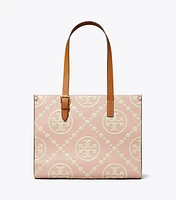 Small T Monogram Contrast Embossed Tote