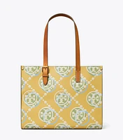 T Monogram Contrast Embossed Tote