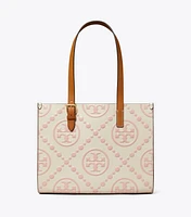 Small T Monogram Contrast Embossed Tote