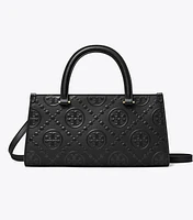 Small T Monogram Embossed Rectangular Tote