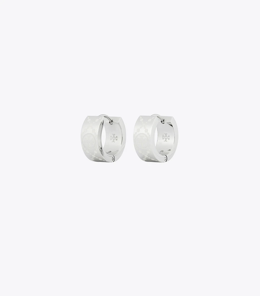 Small T Monogram Hoop Earring