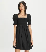 Smocked Cotton Mini Dress