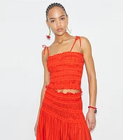 Smocked Viscose Top