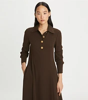 Solid Crepe Shirtdress