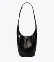 Spaghetti Strap Embossed Bucket Bag