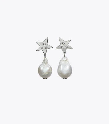 Star Pearl Drop Earring