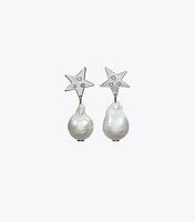 Star Pearl Drop Earring