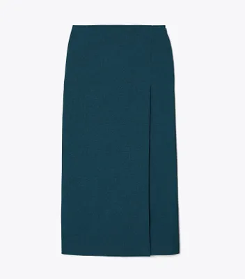 Stretch Faille Wrap Skirt