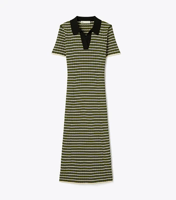 Stripe Knit Polo Dress
