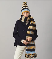 Striped Beanie And Scarf Set