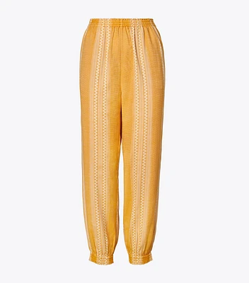 Striped Cinched Ankle Pant