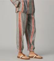 Striped Cinched Ankle Pant