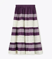 Striped Cotton Midi Skirt