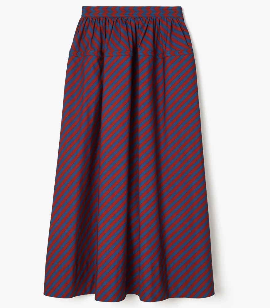 Striped Cotton Poplin Skirt