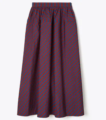 Striped Cotton Poplin Skirt