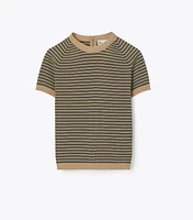 Striped Nylon Mockneck