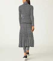 Striped Ribbed Tech Knit Turtleneck