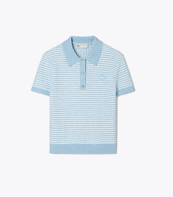 Striped Stitch Cotton Polo