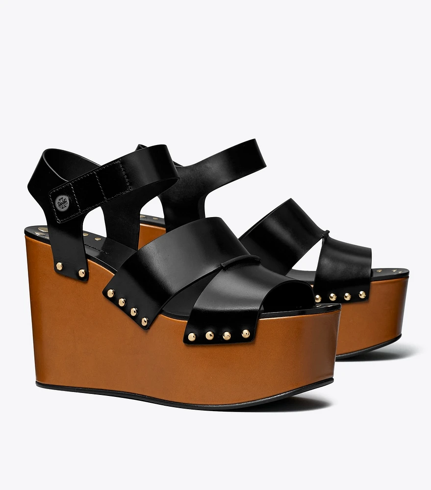 Studded Platform Wedge Sandal