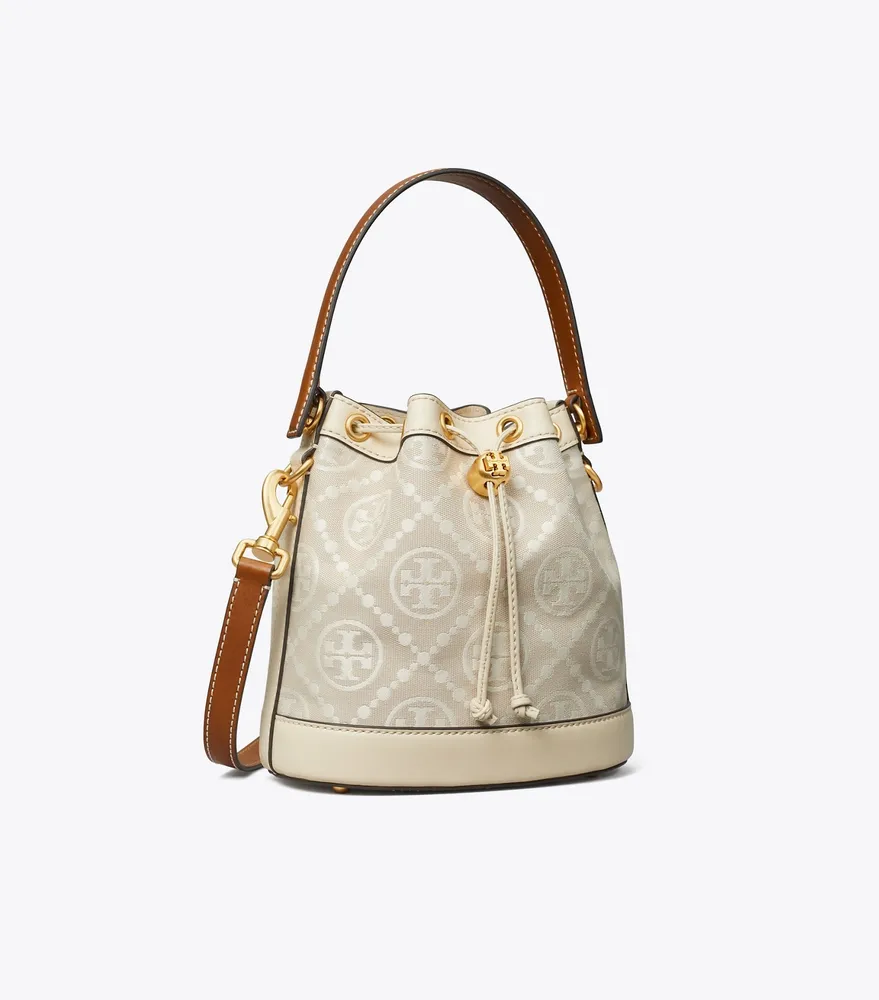 Tory Burch Mini T Monogram Perforated Leather Crossbody Tote