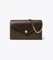 T Monogram Coated Canvas Envelope Chain Wallet