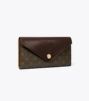 T Monogram Coated Canvas Envelope Wallet