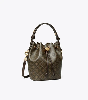 T Monogram Coated Canvas Mini Bucket Bag