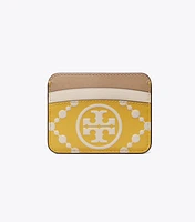 T Monogram Contrast Embossed Card Case