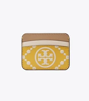 T Monogram Contrast Embossed Card Case