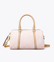 T Monogram Contrast Embossed Petite Barrel Bag