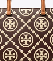 T Monogram Contrast Embossed Top-Handle Tote