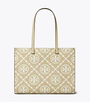 T Monogram Contrast Embossed Tote