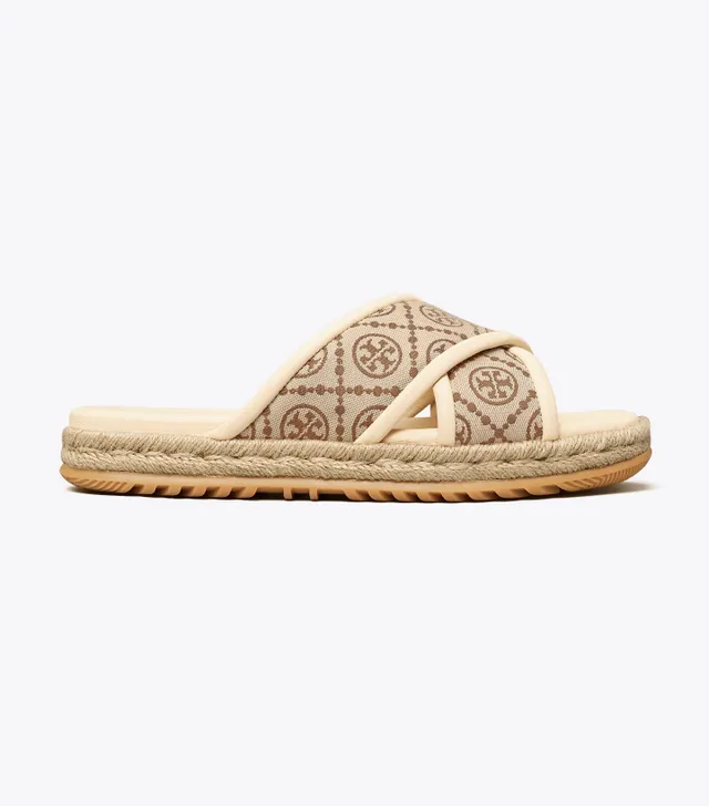 Tory Burch Women's T Monogram Crisscross Espadrille Slide