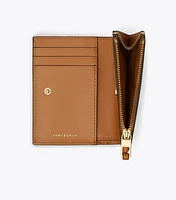 T Monogram Denim Bi-Fold Wallet