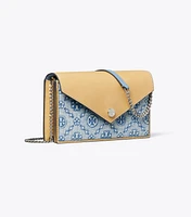 T Monogram Denim Envelope Crossbody