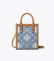 T Monogram Denim Mini Tote