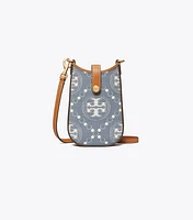 T Monogram Denim Phone Crossbody