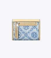 T Monogram Denim Small Envelope Wallet