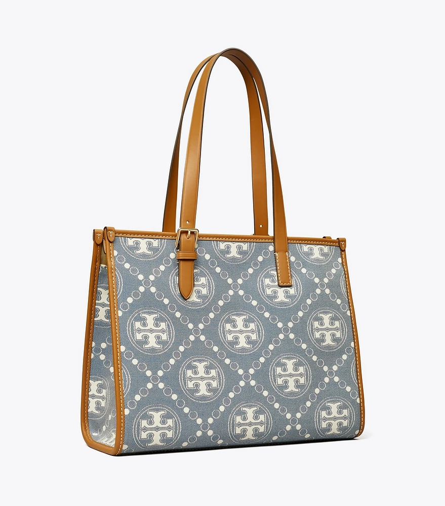 T Monogram Denim Small Tote