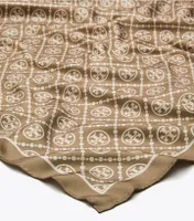 T Monogram Double-Sided Silk Square Scarf