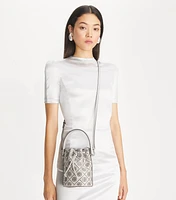 T Monogram Embellished Mini Bucket Bag