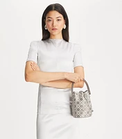 T Monogram Embellished Mini Bucket Bag
