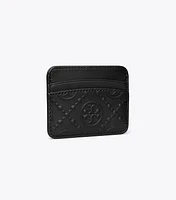 T Monogram Embossed Card Case