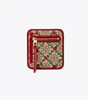 T Monogram Embroidered Card Case